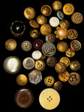 Vintage Antique Button Lot 48 Victorian Brass Metal Pearl Canada Mixed Buttons — image 1