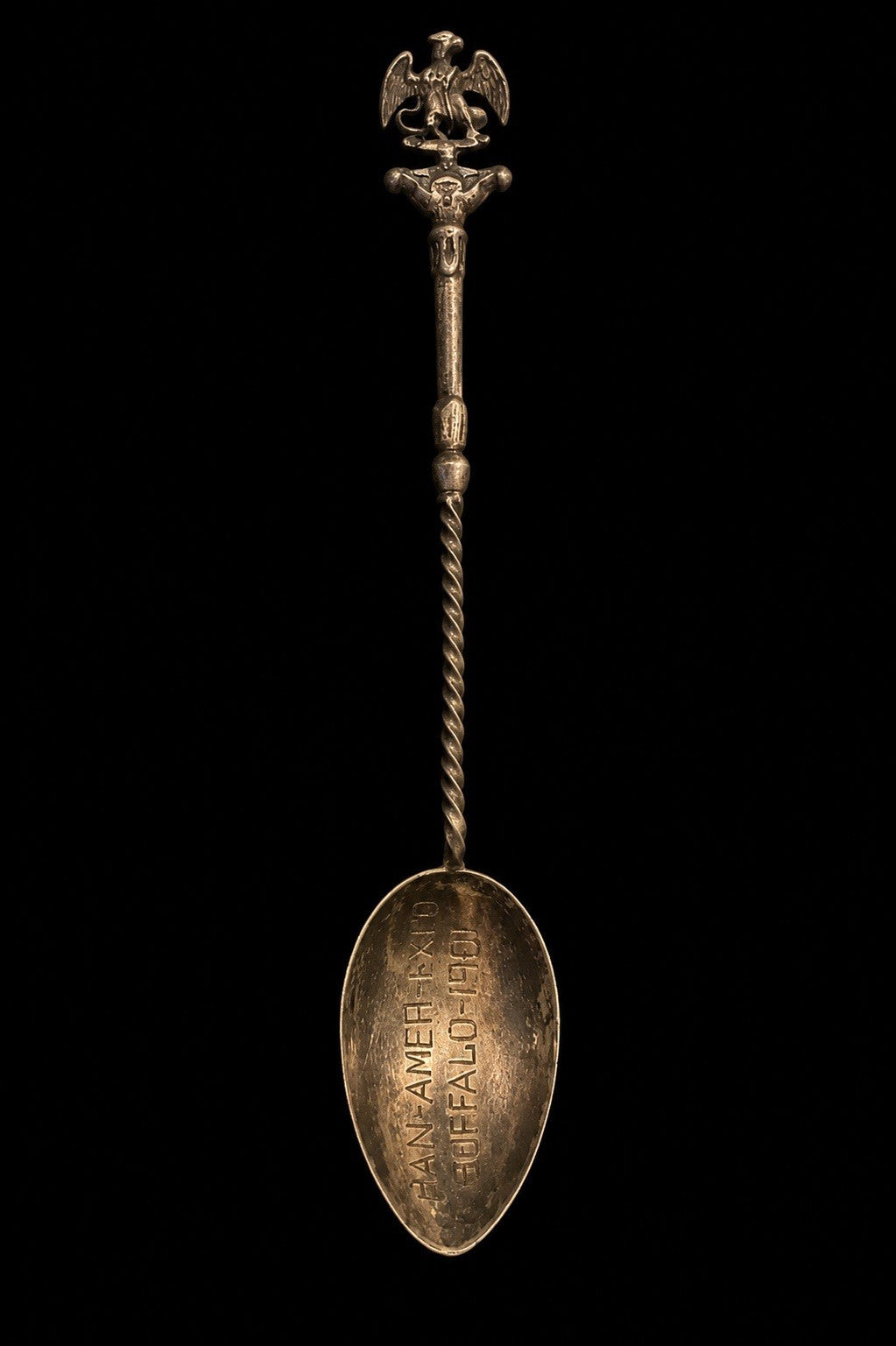 Vintage Pan America Expo Buffalo 1901 Eagle Twisted Handle Souvenir Spoon — image 2