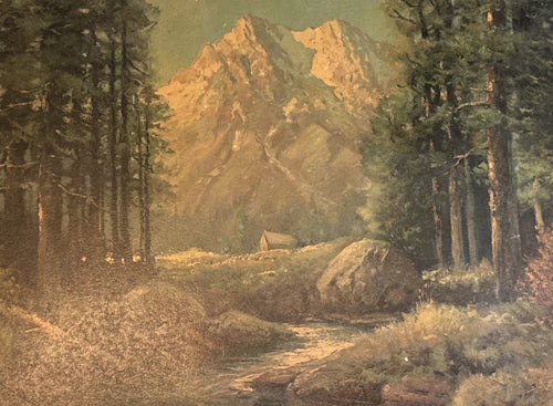 Robert E. Wood “Majestic Peaks” Oil Painting on Board Framed Mountain Landscape — image 2