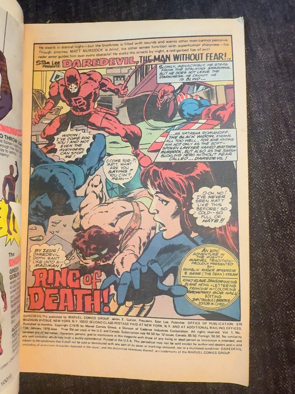 Daredevil #156 Marvel Comics Jan 1979 Ring of Death 35¢ — image 3